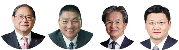 (左图起)冯国经、拿督斯里谢清海、苏泽光、孙煜 (左图起)冯国经、拿督斯里谢清海、苏泽光、孙煜
